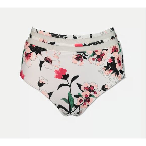Tommy Hilfiger Women's Mesh Edge Floral Print Swim Bikini Bottoms XL NEW - Picture 1 of 6